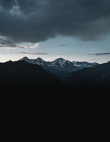 Nature, Mountains, Clouds, Snow, Vertex, Dark, Tops HD phone wallpaper