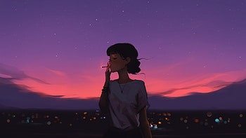 Lofi Girls Smoking Evening And Chillin, lofi, smoking, artist, artwork, digital-art HD wallpaper