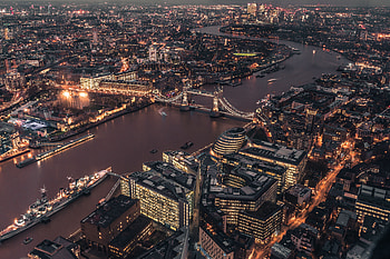 Cities, Great Britain, London, View From Above, City Lights, Bridge, United Kingdom HD wallpaper