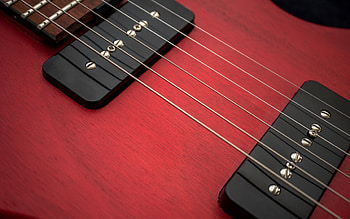 guitar strings, red guitar, electric guitars, playing guitar concepts, learning to play guitar HD wallpaper