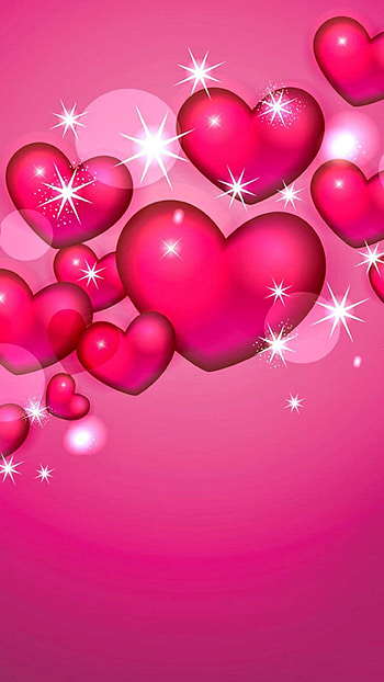 pink heart HD phone wallpaper