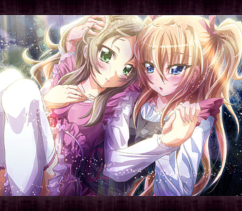 Suite Precure, sexy, cute, kawai, shoujo ai, minamino kanade, hojo hibiki, yuri, anime, twintails, cool, girls, pretty cure series, blush HD wallpaper