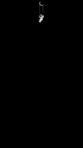 Swinging Astronaught, keyhole, minimal, samsung, black, minimalist, simple, galaxy, cute, space HD phone wallpaper