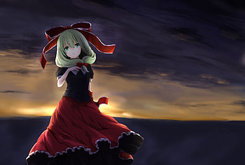 Anime Girl, cute, girl, anime, red HD wallpaper
