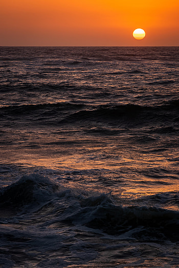 Nature, Sunset, Sea, Sun, Horizon HD phone wallpaper