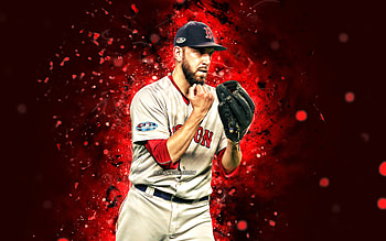 Matt Barnes, , Boston Red Sox, MLB, pitcher, baseball, Barnesy, Matt Kelly Barnes, red neon lights, Matt Barnes Boston Red Sox, Matt Barnes HD wallpaper