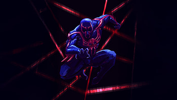 Spider Man 2099 The Future Swings, spiderman, spiderman-2099, superheroes, artwork, digital-art, art, deviantart HD wallpaper