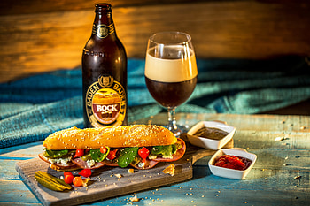 Food, beer, sub, drink HD wallpaper
