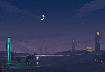 Art, Night, Human, Person, Telescope HD wallpaper