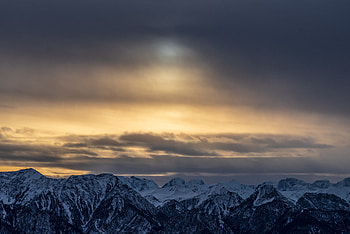 Nature, Sky, Mountains, Clouds, Vertex, Tops, Snow Covered, Snowbound, Mainly Cloudy, Overcast HD wallpaper