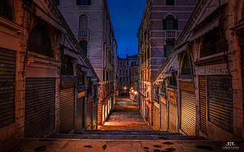 Street in Italy, street, night, italy, lights HD wallpaper