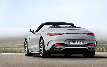 2022, Mercedes-AMG SL55, rear view, exterior, new gray SL55, German cars, SL55 convertible, Mercedes-Benz HD wallpaper