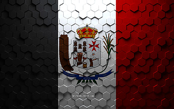 Flag of Codo, honeycomb art, Codo hexagons flag, Codo, 3d hexagons art, Codo flag HD wallpaper