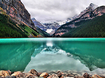Emerald reflection, snowy, reflection, nature, water, lake, mountain HD wallpaper
