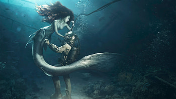 Diver, Mermaid HD wallpaper