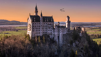Neuschwanstein Castle, Starry sky, World HD wallpaper