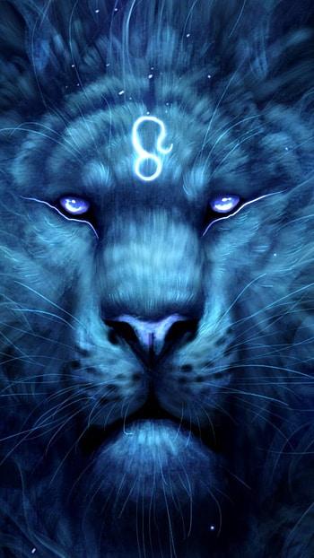 Blue Lion, Leo, Zodiac Sign HD phone wallpaper