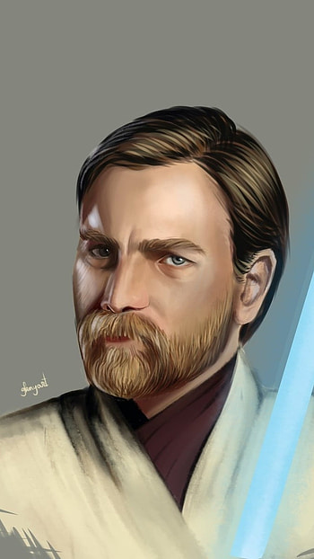 Obi Wan Kenobi, Long Hair Beard, Portrait HD phone wallpaper
