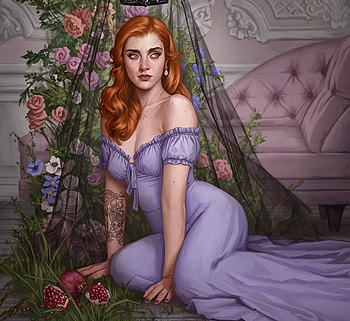 Perse, fantasy, goddess, girk, pink, art, fernanda suarez HD wallpaper