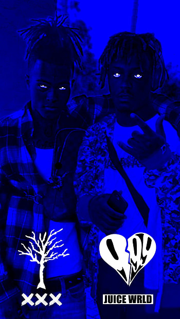 Juice wrld x*x, electric blue, symbol, art, edit, rapper, halloween, tattoo, collab, blue, 999, logo, juice wrld, rappers HD phone wallpaper