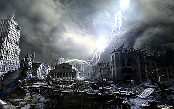Landscape, Cities, Fantasy, Lightning HD wallpaper