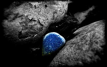 Blue stone, blue, stone HD wallpaper