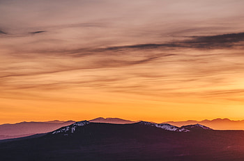 Nature, Sunset, Sky, Mountains, Field HD wallpaper