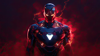 Iron Man Red Armor Radiance, iron-man, ai, superheroes, artwork, digital-art, deviantart HD wallpaper