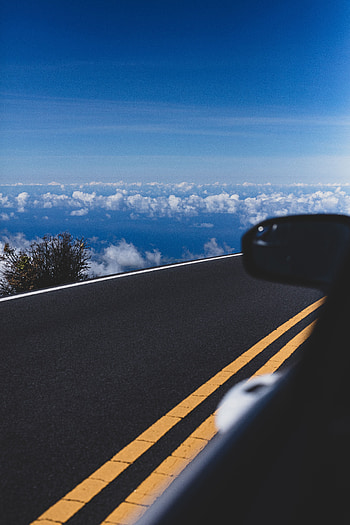 Clouds, Horizon, Miscellanea, Miscellaneous, Road, Asphalt, Overview, Review HD phone wallpaper