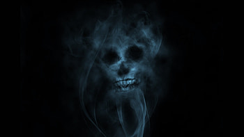 smoke, skull, light HD wallpaper