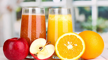 Fresh fruit union, Glass of goodness, Vibrant refreshment, Apple and orange delight HD wallpaper