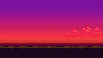 General sunset 16-bit pixel art landscape HD wallpaper