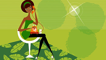 Vector art girl, digital, art, green, vector, girl HD wallpaper