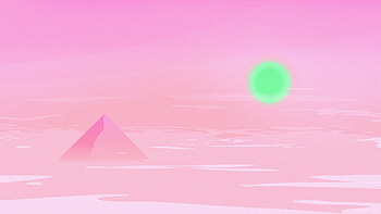 Pink, sunny day, abstract, desert, digital art HD wallpaper