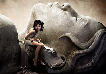 little angel, angel, cg, fantasy, alone HD wallpaper