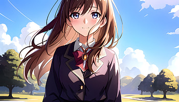 A girl in a park, AI Art, Anime, girl, anime girl HD wallpaper