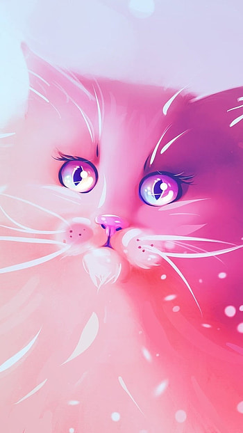 Cute Cat, Purple, sparkling eyes HD phone wallpaper