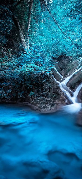 Waterfall , Android mobile, Scenic beauty, Mobile background HD phone wallpaper