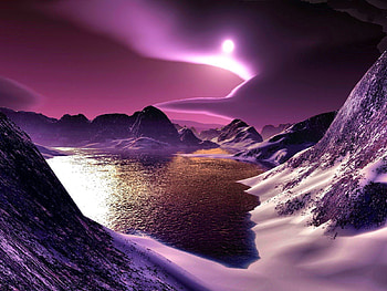 Nature, Mountains, Night, Clouds, Moon, Lake, Shine, Light, Graphics, Foot HD wallpaper