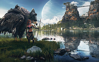 Planet Of Eagles , artist, artwork, digital-art, behance HD wallpaper