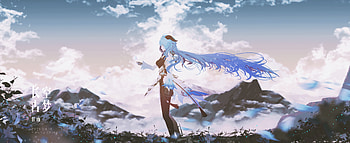 Genshin Impact : Graceful Ganyu Amidst Mountain Skies, Genshin Impact, Ganyu (Genshin Impact) HD wallpaper