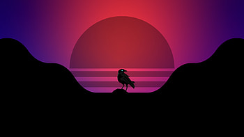 Bird Synthwave , birds, artist, artwork, digital-art, minimalism, minimalist, synthwave HD wallpaper