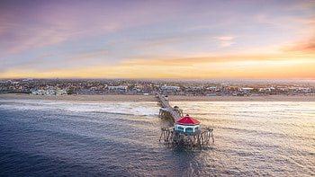 Aerial View, Huntington Beach HD wallpaper