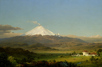 frederic edwin church, mountain, panting, hills, trees, volcano, church HD wallpaper