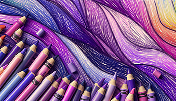 Purple Pencil Dreamscape — Creative Art, purple aesthetic, colored pencils, art supplies, purple, creative HD wallpaper
