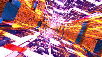 Cobalt Purple and Yellow tunnels, blue, purple, yellow, light, Abstract, 3D, abstract blue, abstract purple HD wallpaper