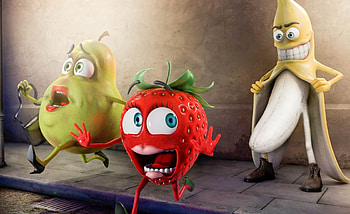fresh fruit, banana, pear, fruit, strawberry HD wallpaper