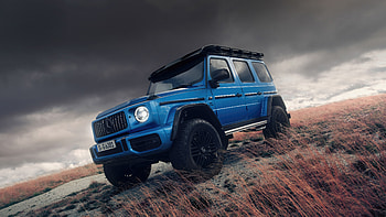 Blue Mercedes Amg G63 4x4, mercedes-g-class, mercedes, mercedes-benz, cars, suv, behance HD wallpaper