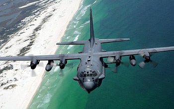 Lockheed_AC_130, wings, water, aircraft, windows HD wallpaper