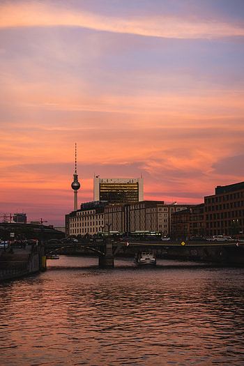 Cities, Sunset, City, Building, Bridge, Tower HD phone wallpaper